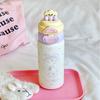 Cute Cartoon Kids Insulated Water Bottle With Double Drinking Straws For School And Travel