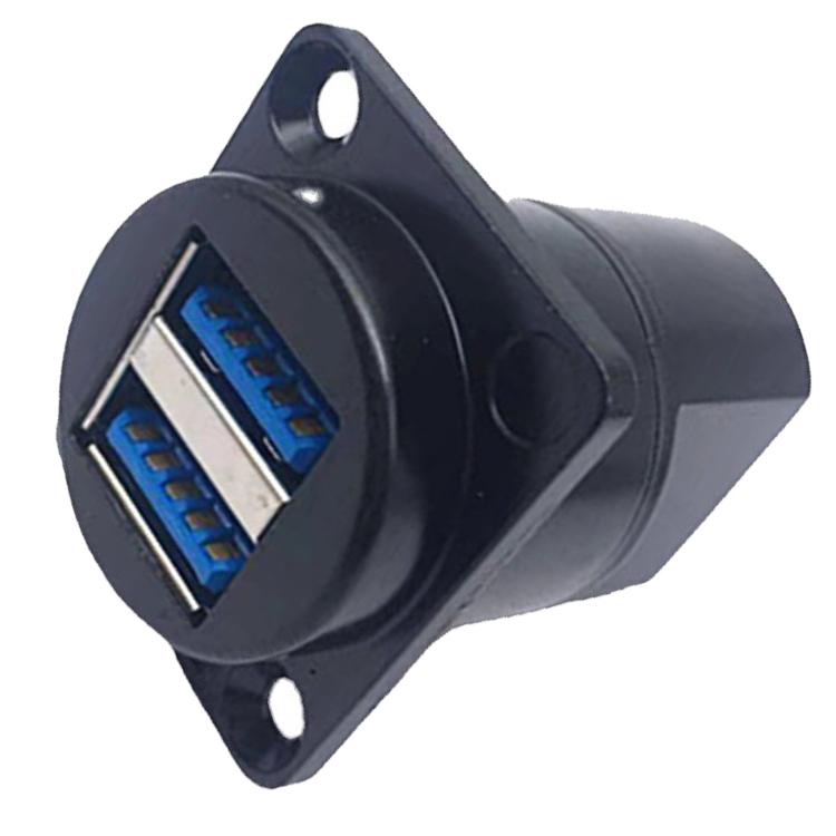 

Разъем USB 3.0 Двойной порт USB A Гнездо-гнездо Разъем-переходник Тип D Панельный разъем для видео Черный корпус