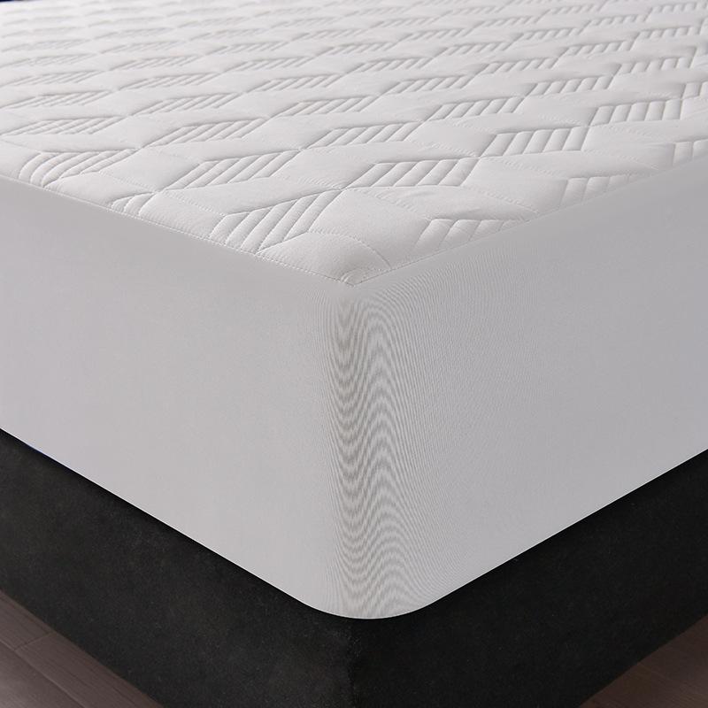 1 szt. Wodoodporny Pokrowiec na Materac Jednolity Kolor Pikowany Geometryczny Wzór Gruby Trwały Materiał do Domu i Akademika, Gładka Tekstura