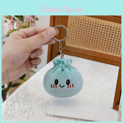 Cute Baozi Plush Toy Keychain With Pp Cotton Filling For Bag Decor