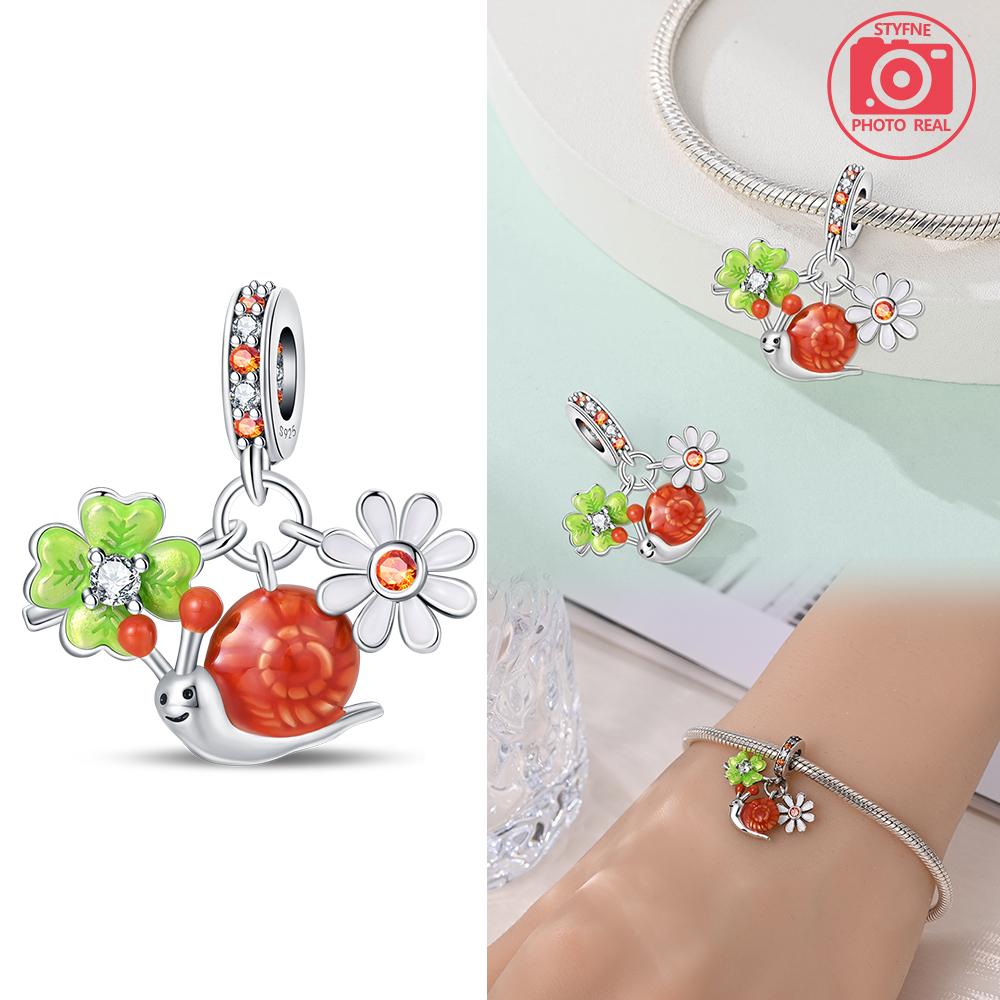 Charms Plata Snail'S Spring 3-Piece Pendant Copper Colors For Charms Copper Colors Original Bracelet For Jewelry Making