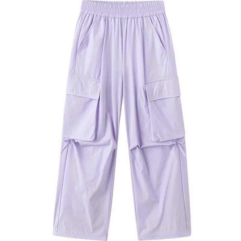 Balabala Girls Summer Thin Quick-Dry Cargo Pants 165