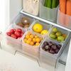 Set of 5 Clear Plastic Stackable Refrigerator Storage Containers for Organizing Fruits and Vegetables
