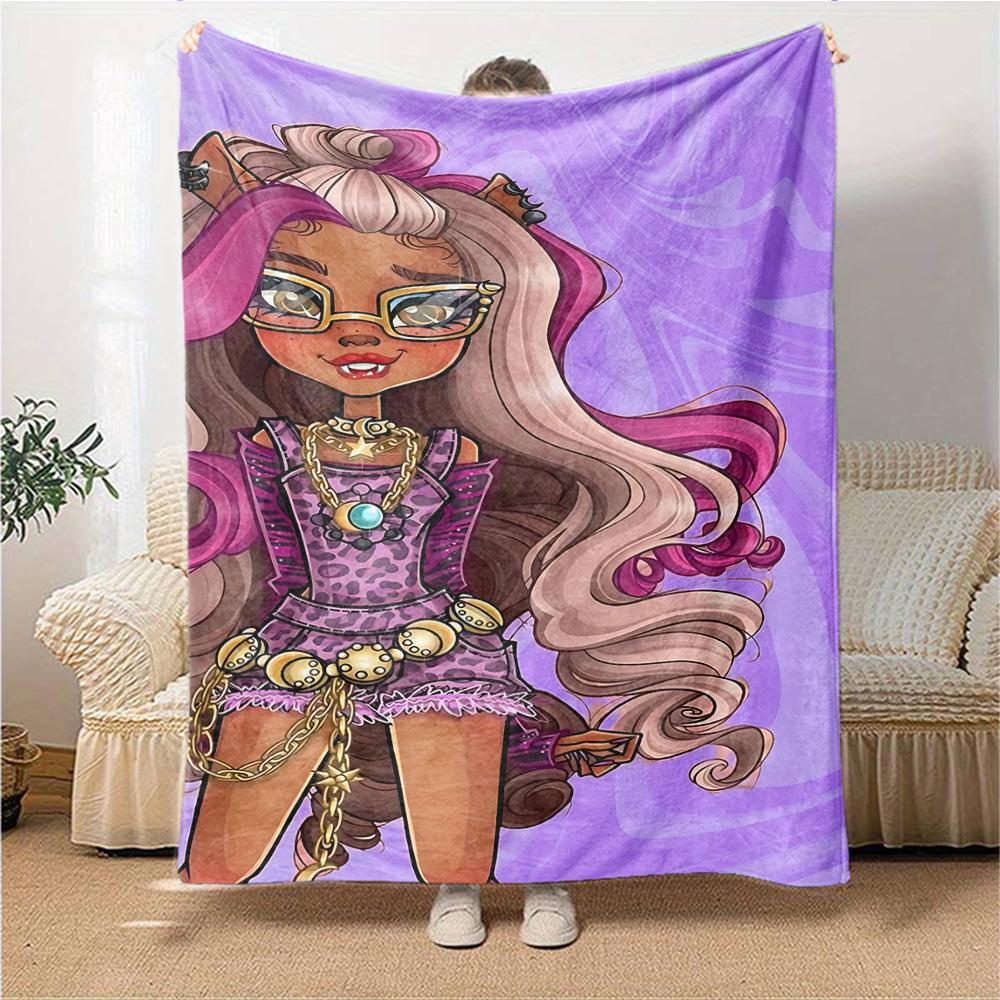 1Pc Purple Fashion Fantasy Blanket For Couch Bed Plush Cozy Fuzzy Blanket Super Soft Warm Blankets For Fall And Winter 091836