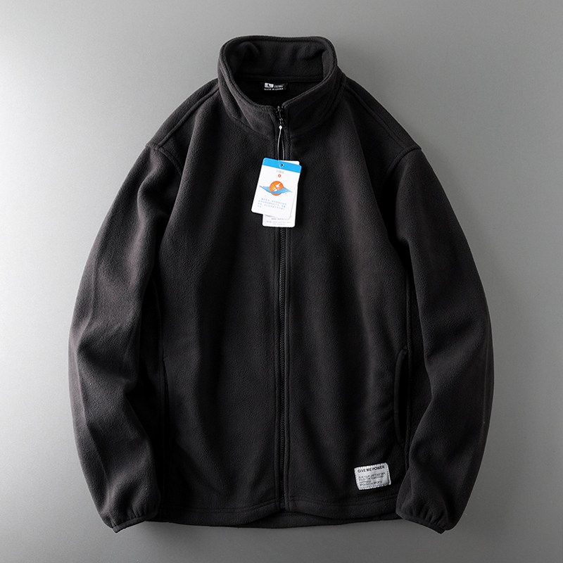 Fleece Cut-off Men's Sports Zipper Cardigan Outerwear