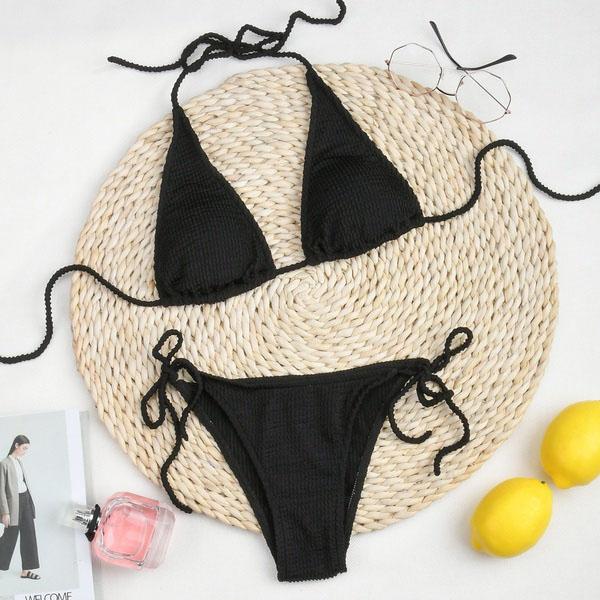 New Sexy Bikini Push Up Women Swimsuits Female Micro Bikini Set Solid Swimwear Bathing Suit Swimming S… More