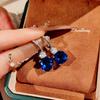 Luxury Royal Blue Stud Earrings For Women Elegant Light Luxury Temperament Versatile Fashion Jewelry