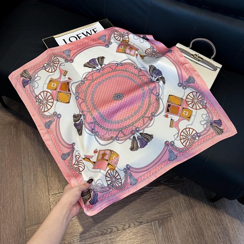 Mother's Day Silk Scarf Muse Festival Gift Simulation Silk Silk Scarf Premium Spring and Summer Square Scarf 71 Silk Decorative Small Scarf