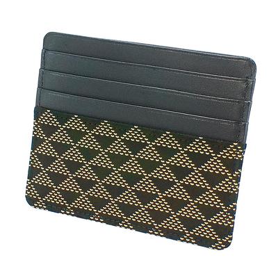 Inden Card Holder Slim Card Case Thin Deerskin Black X White Lacquer Wave Scale Pattern [Indenya] 2530-11-118