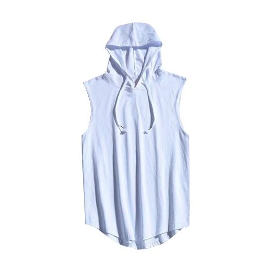 Sommervest for menn Hette, ermeløs Ensfarget snøring Svettedempende Hurtigtørkende Løs Fitness Sport Jogging Topp