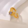 Dainty Four Leaf Clover Butterfly Stainless Steel Rings Gold Color Anti Fading Ring for Women Jewelry Wedding Accessories Gifts
