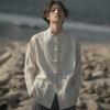 Men's Retro Chinese Style Linen Stand Collar Long Sleeve Shirt