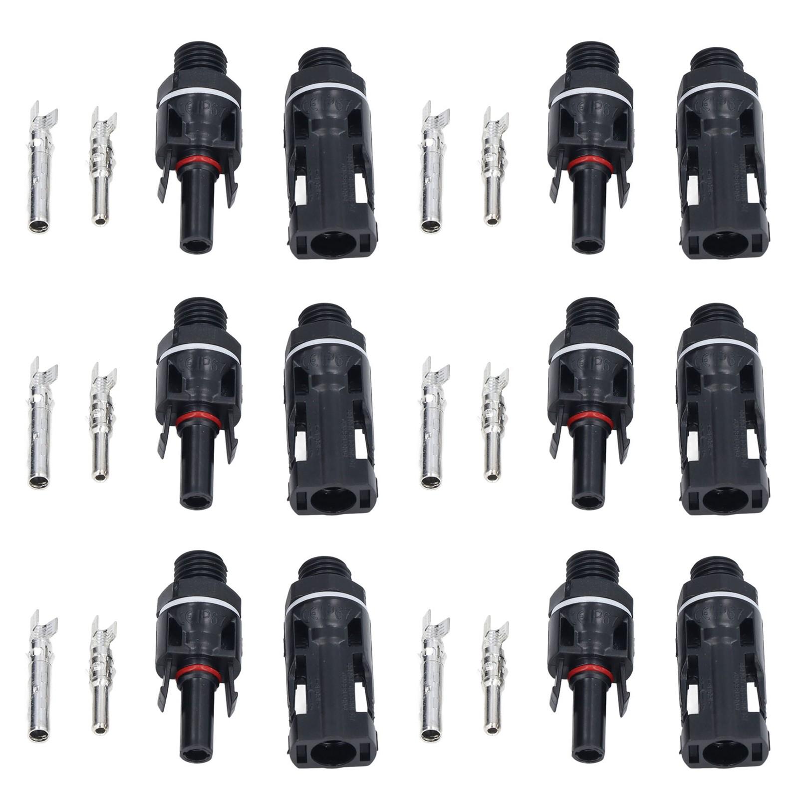 

6Комплект Сонячний Кінцевий Панельний Роз єм Латунні PPO Водонепроникні Роз єми для Генерації Енергії 1000В