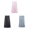 D Satin Midi Skirt With Wrinklefree Fabric For Casual Streetwear Women