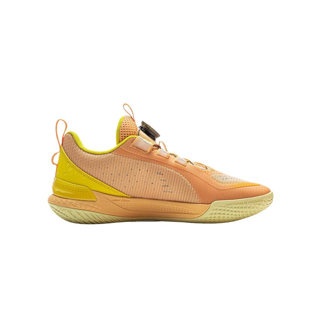 Li Ning Kids Basketball PU Comfortable Fashionable Simple Versatile Breathable Low Top Kids Basketball Shoes Kids Sneaker Floating-Orange YKBV024-7