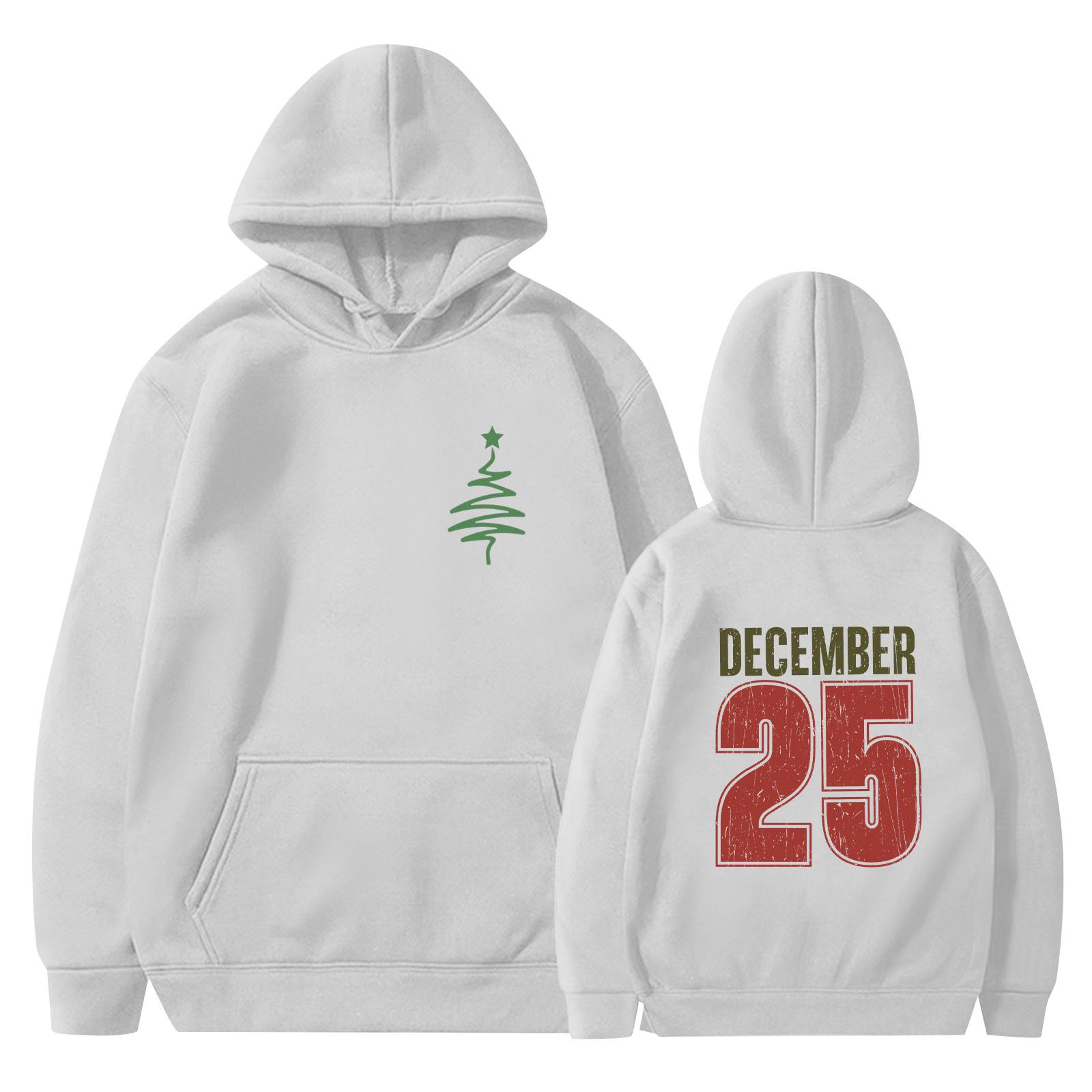 Женская рождественская толстовка с капюшоном смешная милая рождественская праздничная толстовка-пуловер XL белый 2273₽