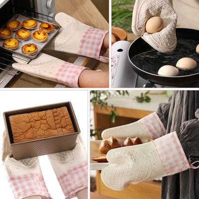 Ein Paar verdickte Küchenhandschuhe - rutschfest, strapazierfähig und flexibel, hitzebeständige Handabdeckungen für die Küche