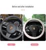 Cute Bear Cartoon Car Steering Wheel Cover - Anti-Slip, Sweat-Absorbent, Universal Handle Cover for All Seasons. Perfect Car Accessory for Women.