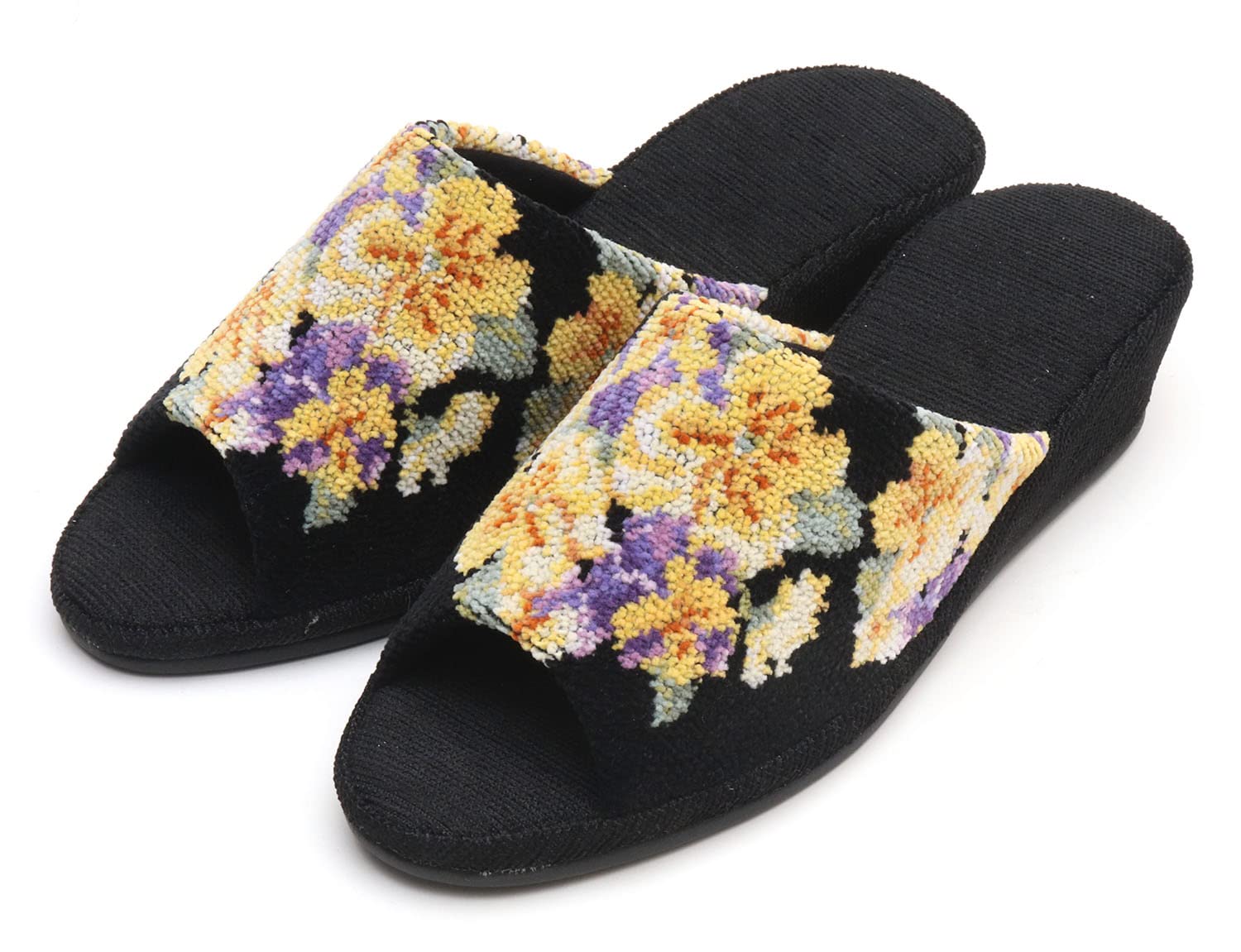 

Сделано в Японии Шенилл Принт Анютины глазки Брюки Тапочки Комнатные На каблуке [Босоножки на каблуке, Обувь, Тапочки] (черный) чёрный