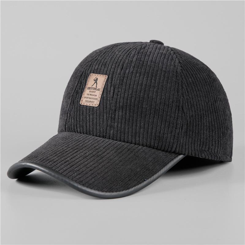 

Осенне-зимняя шапка Мужская вельветовая бейсболка Защита ушей Флисовая холодостойкая шапка Дедушка Adjustable