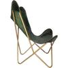 Green Leather Relax Arm Chair Leather Butterfly Chair Home Décor Lounge Accent