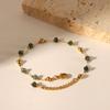 New Chinese Style Emerald and Tourmaline Clavicle Chain Necklace