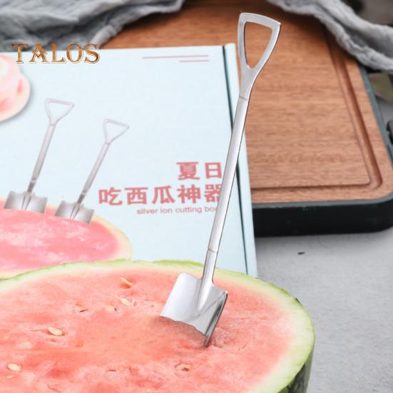 10Pcs Watermelon Spoon Set Stainless Steel Pointed Square Spoons Utensils for Dessert Coffee Yogurt Cake Fruit Ice Cream