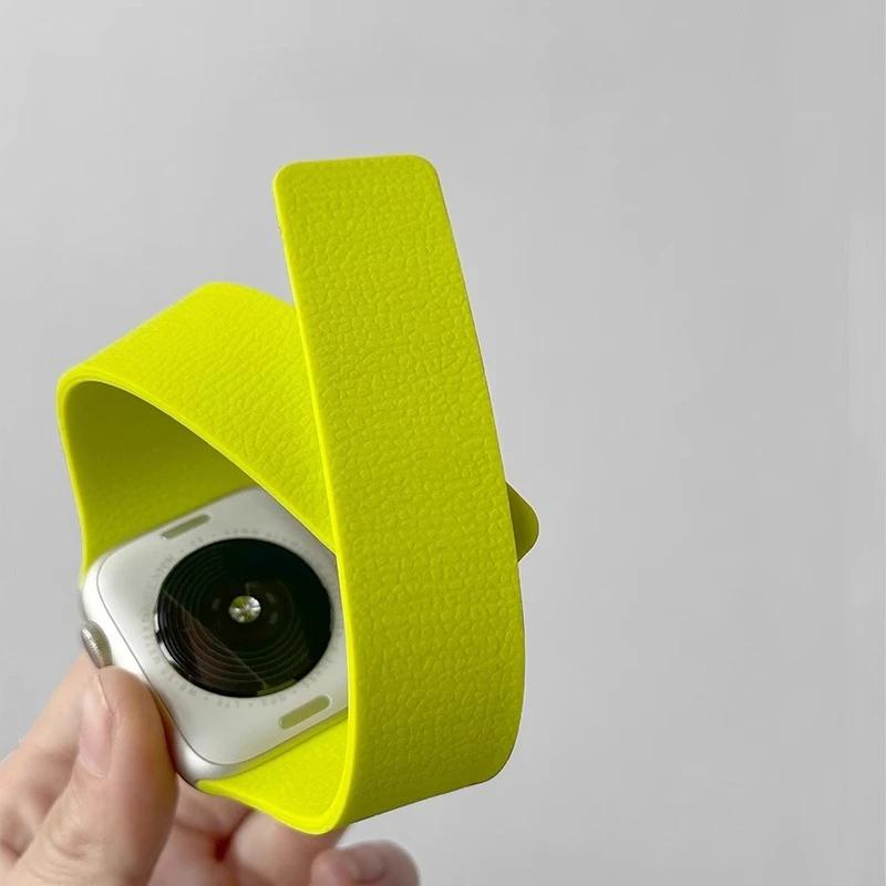 Silicone Bracelet Belt Magnetic Strap Band For Apple Watch Ultra 2 49mm 44mm 45mm 46mm 42mm 40mm iWatch Series 10 8 7 6 5 9 SE