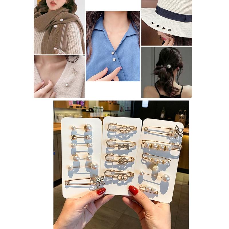 Pearls Brooch Tightening Waistband Pin Smaller Openning Bottom Brooches for Rhinestone Metal Diy Finding Accessories