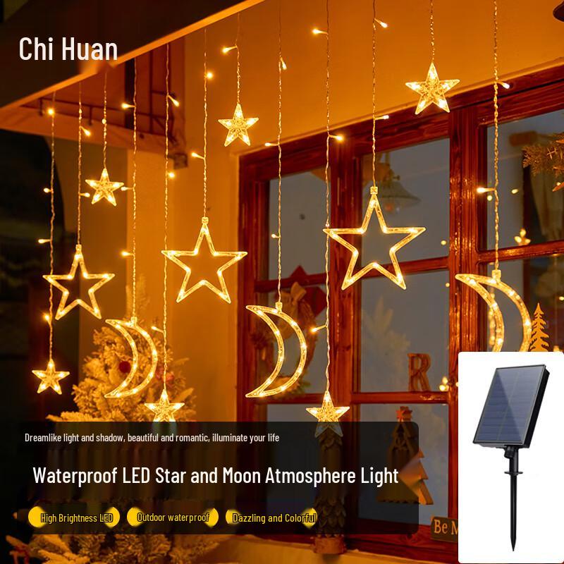 Solar LED Star Moon String Lights