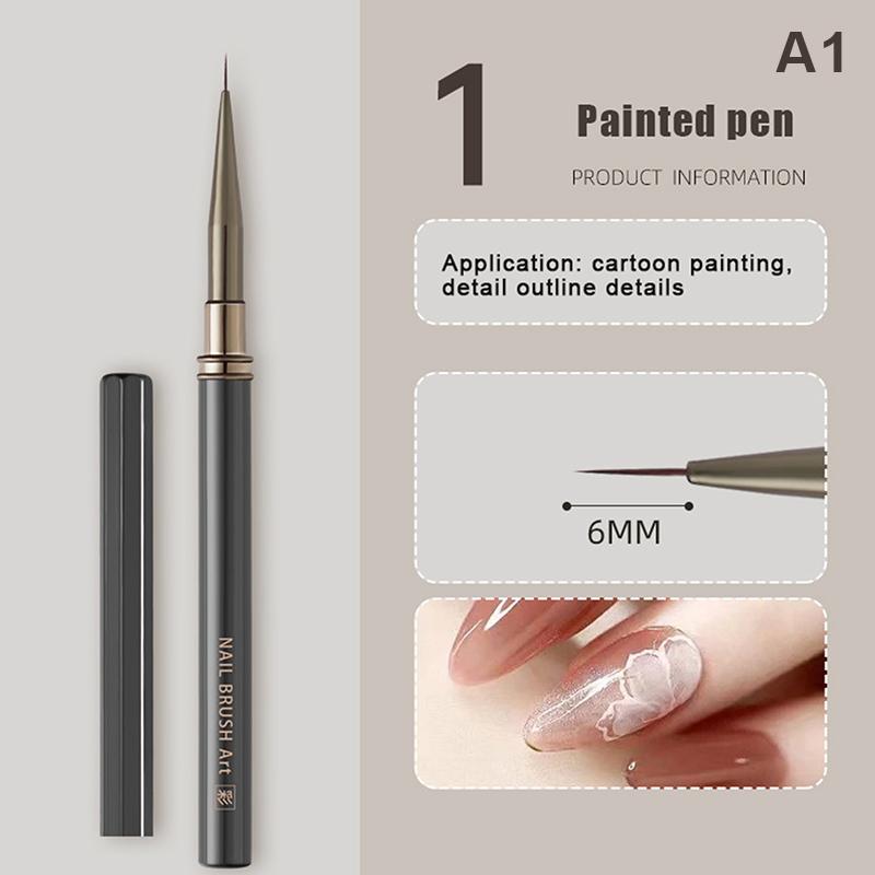 1Pcs Metal Handle Nail Art Liner Pen Painting Brush Drawing Brush Stripe Flower Painting Pen UV Gel Brush Nail Art Construction