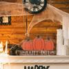 Wooden Fall Pumpkin Table Decor Funny Halloween Ornaments Halloween Desk Decoration  Cabinet
