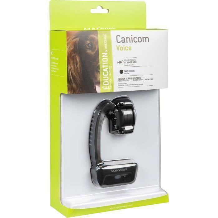 Collier d'éducation - num'axes - canicom voice - noir - 4 messages vocaux - étanche