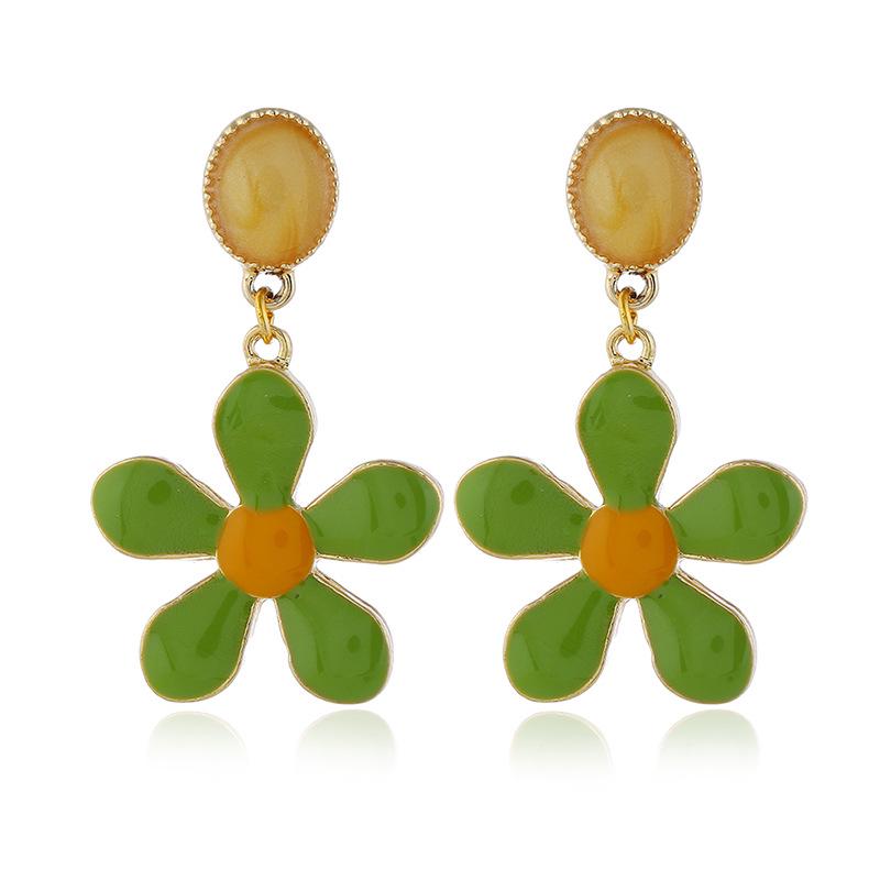 Retro Floral Drip Oil Earrings - Trendy & Slimming Design for a Fashionable Look