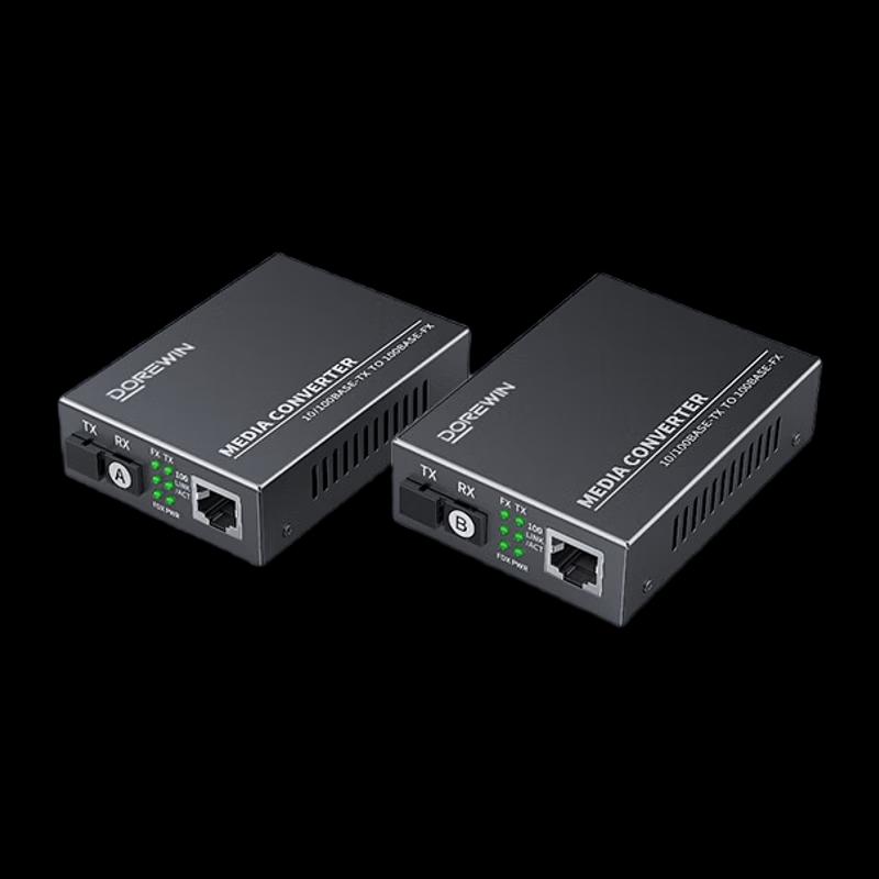 DOREWIN 100Mbps Single Fiber 25KM SC Media Converter Pair
