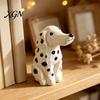 Artistic Wood Craft Gift Handmade Dalmatian Dog Wooden Ornament, Hand Carved Basswood Niche for Her Animal Figurine, Creative Sculpture Home