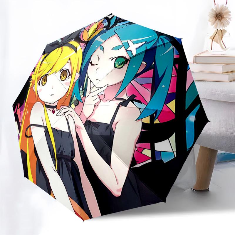 1pc Outdoor Umbrella with Anime Characters | Automatic Opening & Closing | Portable 3-Fold Design | 8-Rib Iron Frame | Perfect Gift for Fans, Tra