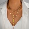 4 Pcs Simple Zircon Pearl Design Pendant Choker Necklace Set for Women Vintage Colorful Crystal Long Y-shaped Necklaces Jewelry