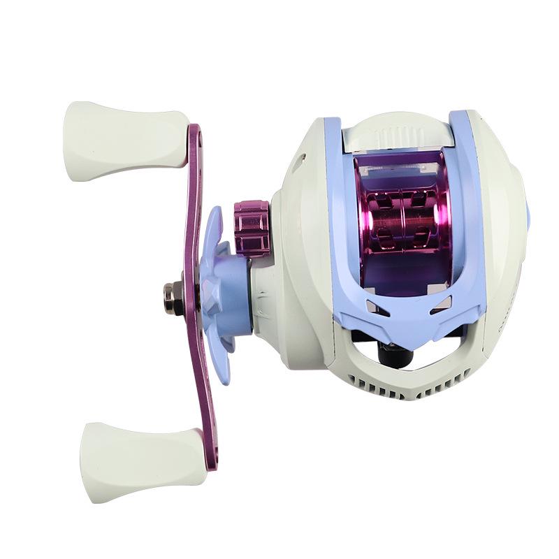 Black Bass Fishing Reel: Full Metal Spool, Rocker Arm, 7.1 Brake, Long Cast Winding Wheel