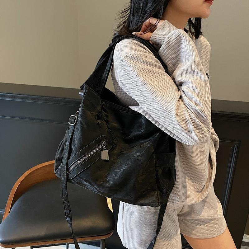 Women's Large Capacity Commuter Underarm Bag PU Shoulder Crossbody Bag Tote Bag