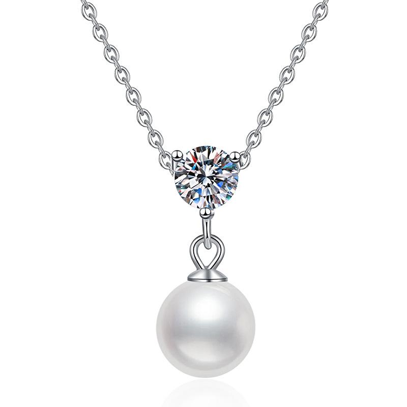 New S925 Silver Round Three Claw Women's Necklace, Niche Fashion, Exquisite, High-quality Wedding Jewelry