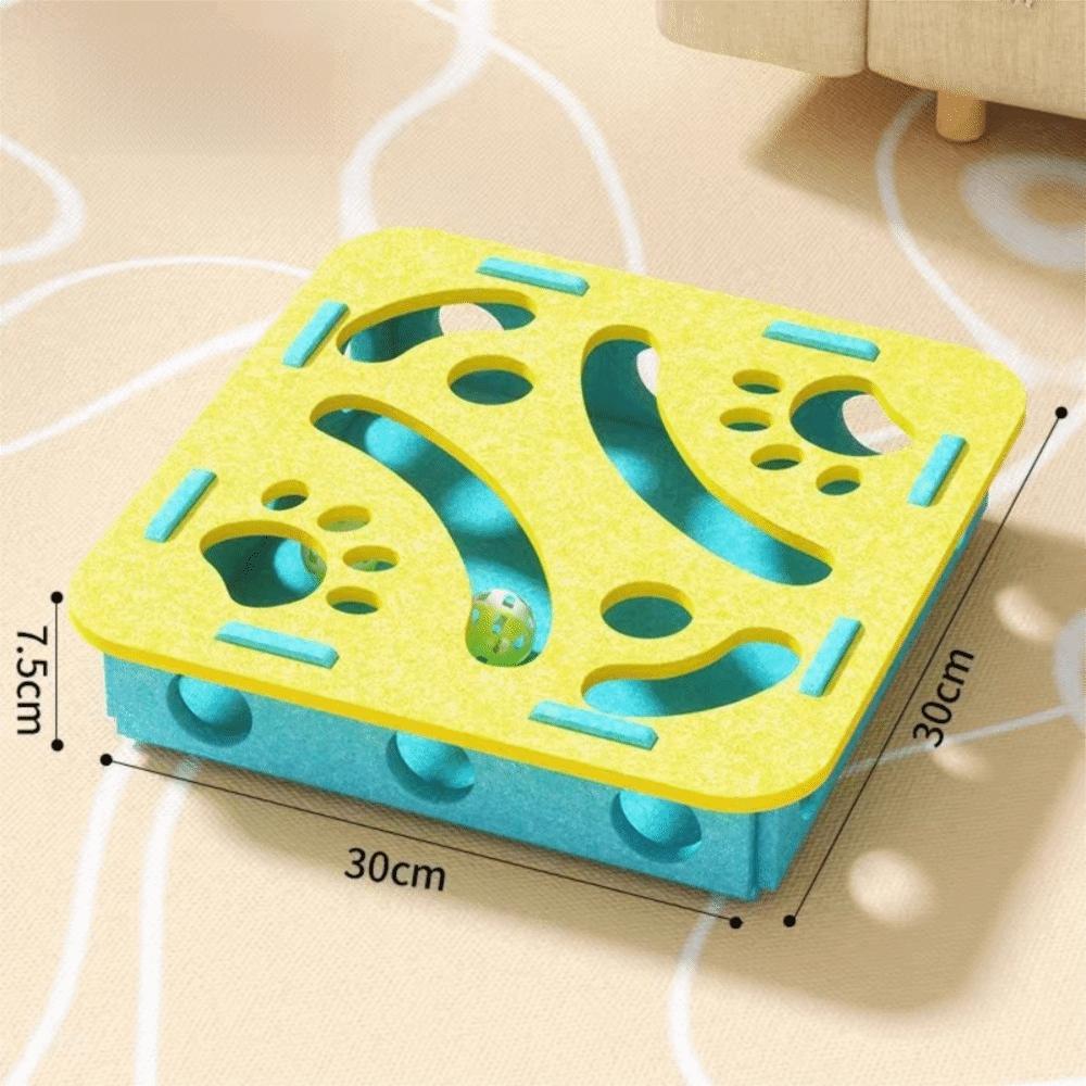 Felt Cat Puzzle Box Compact Size Cat Exercise Toy Durable Pet Interactive Toy  Kitten