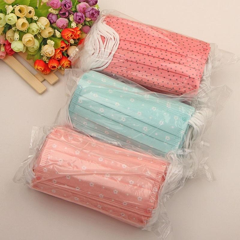 Lovely Disposable Respirators Face Mask Non-woven Respirator Disposable Fashion Printing Mask Dispos