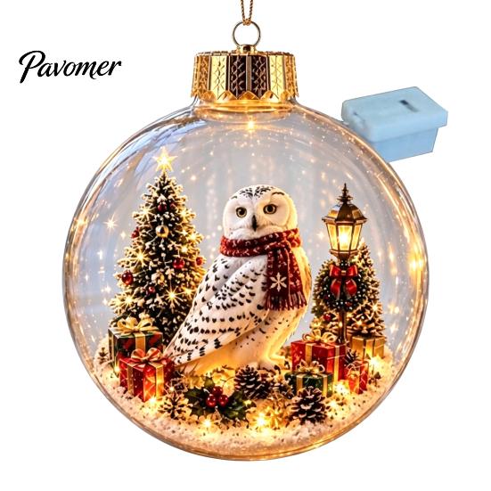 Weihnachtsbaumschmuck Story Ornament, 8 cm Kugel-Hängedekoration mit Mini-Feiertagsszene, Bruchfeste Kugeln im Inneren, Klarer Kunststoff-Weihnachtsanhänger