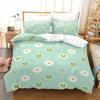 Cartoon Frog Duvet Cover Reptile Animal Theme Microfiber Quilt Cover for Children Boys Girl Teens for Bedroom Decorations Queen