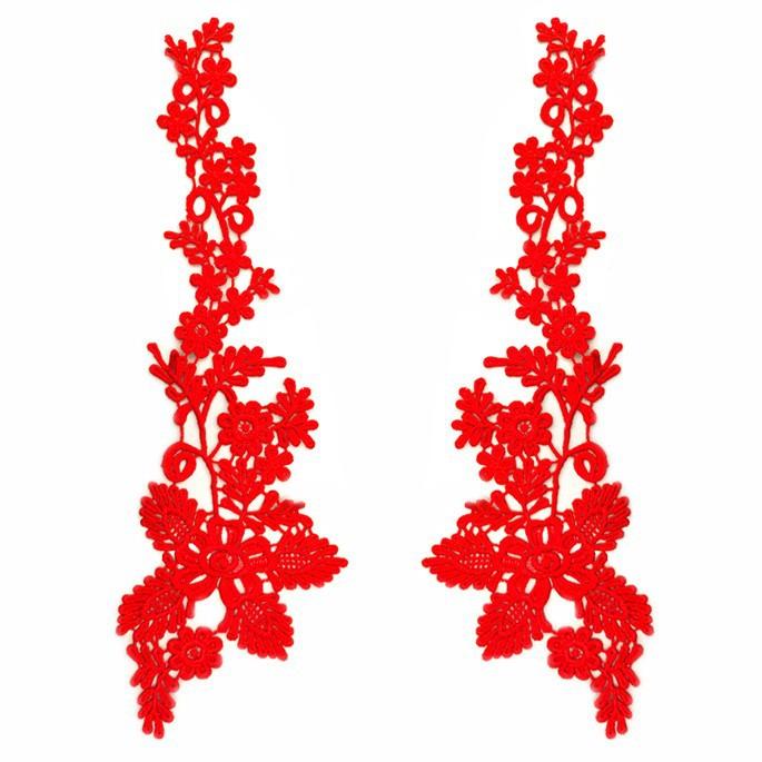 Polyester light embroidery lace symmetrical clothing lace accessories water-soluble hollow embroidery flower strip cloth sticker