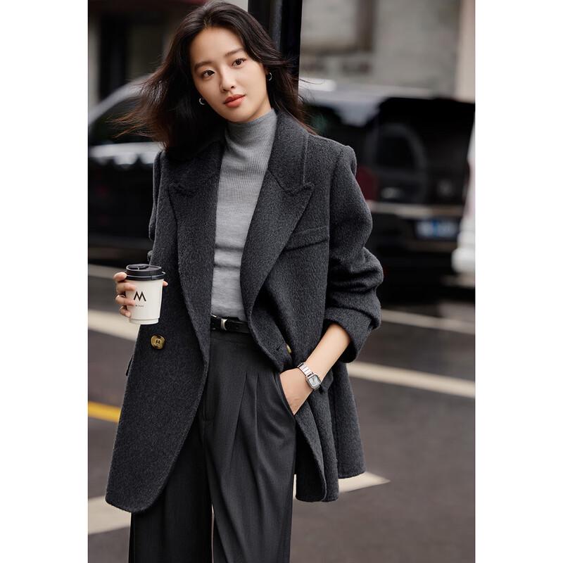 Women's Peak Lapel Double-faced Wool Coat