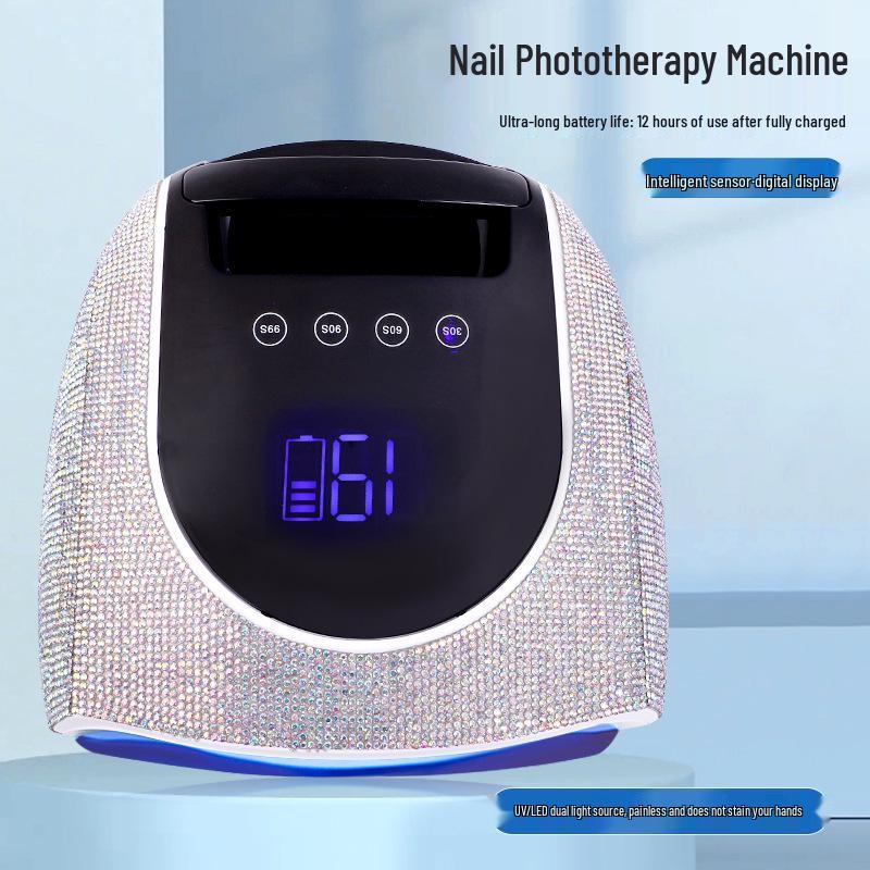 

High-Power Rhinestone Nail Lamp: Rechargeable Handheld LED Dryer