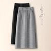 Women's Light Gray Woolen High-Waisted Skirt: Thickened, Soft, and Flattering for Autumn/Winter 2025
