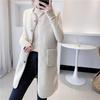 Winter Women Vest Coat Round Neck Loose Mid Length Sleeveless Single-breasted Pockets Cardigan Warm Thick Outwear Waistcoat